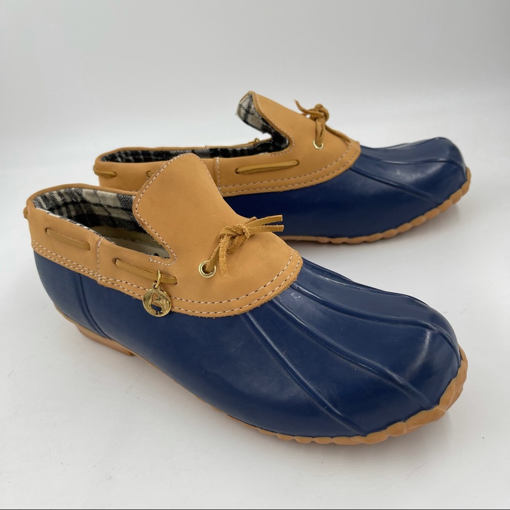 Sporto Original Daria Women’s Blue Tan Waterproof Duck Shoe Boots - Size 11 M